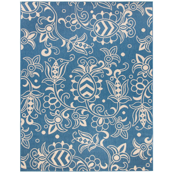 SAFAVIEH Indoor Outdoor BHS246M Beach House Blue / Beige Rug Image 1