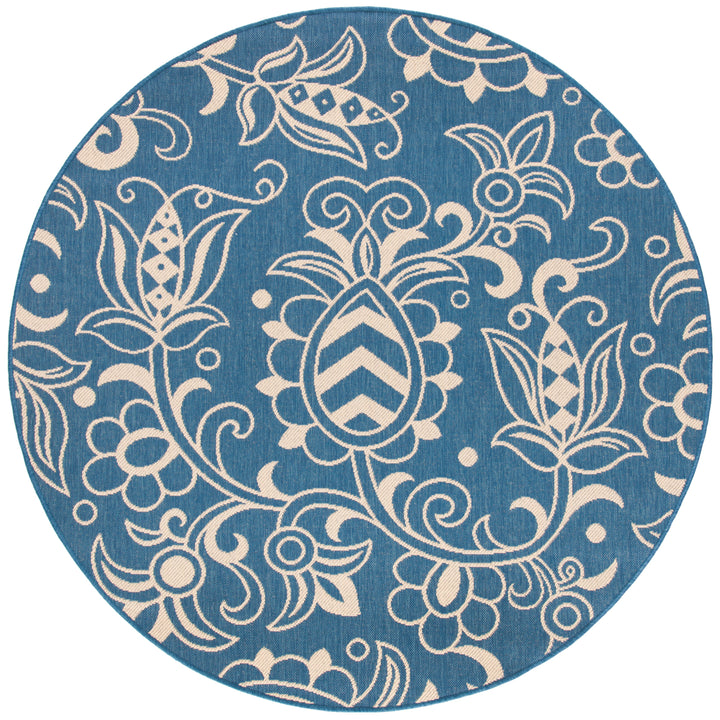 SAFAVIEH Indoor Outdoor BHS246M Beach House Blue / Beige Rug Image 6