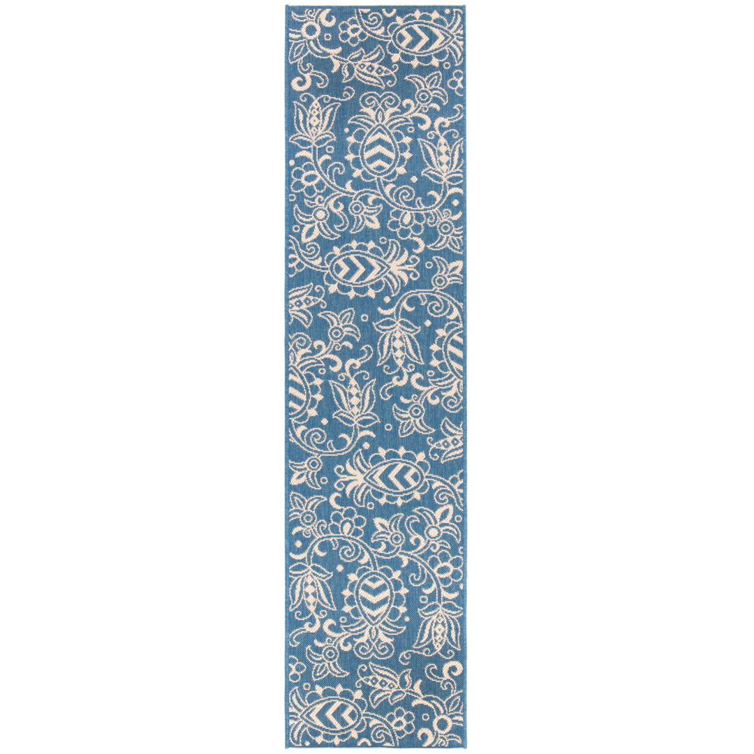 SAFAVIEH Indoor Outdoor BHS246M Beach House Blue / Beige Rug Image 7