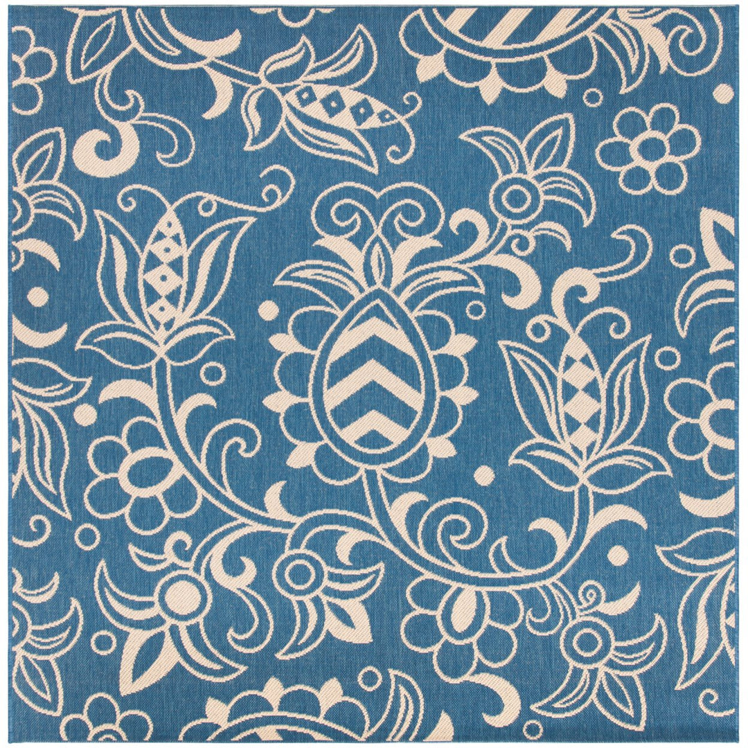 SAFAVIEH Indoor Outdoor BHS246M Beach House Blue / Beige Rug Image 1