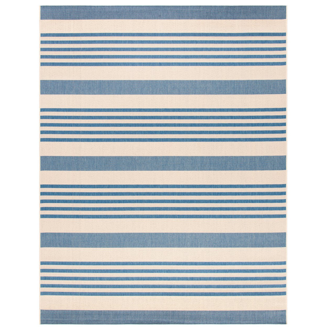 SAFAVIEH Indoor Outdoor BHS222M Beach House Beige / Blue Rug Image 1