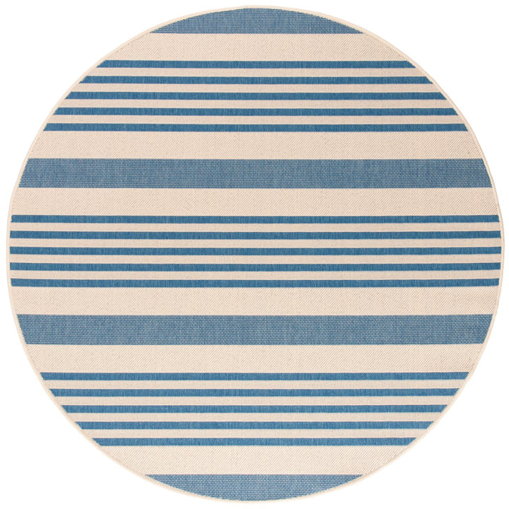 SAFAVIEH Indoor Outdoor BHS222M Beach House Beige / Blue Rug Image 1