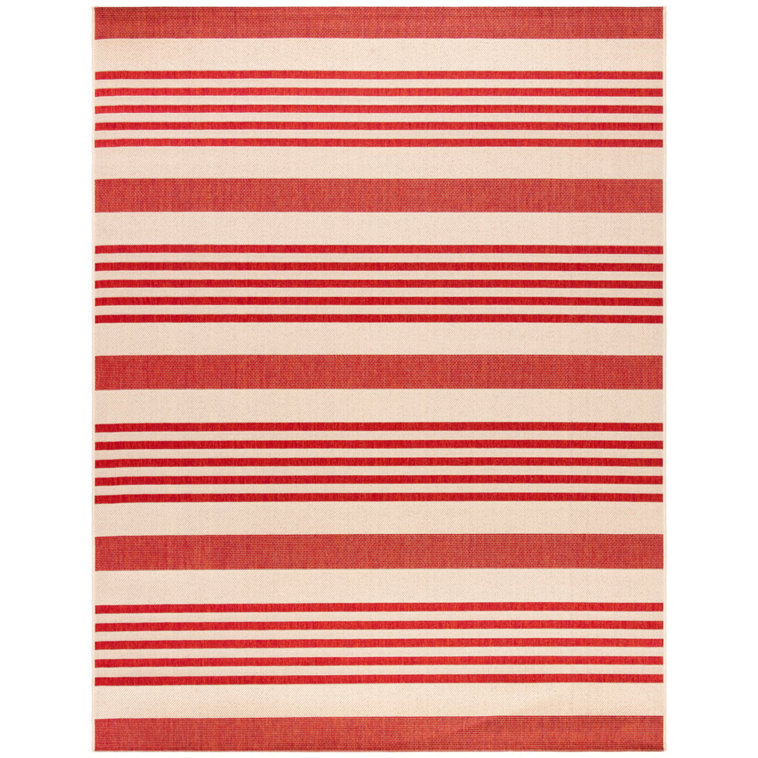 SAFAVIEH Indoor Outdoor BHS222Q Beach House Beige / Red Rug Image 1