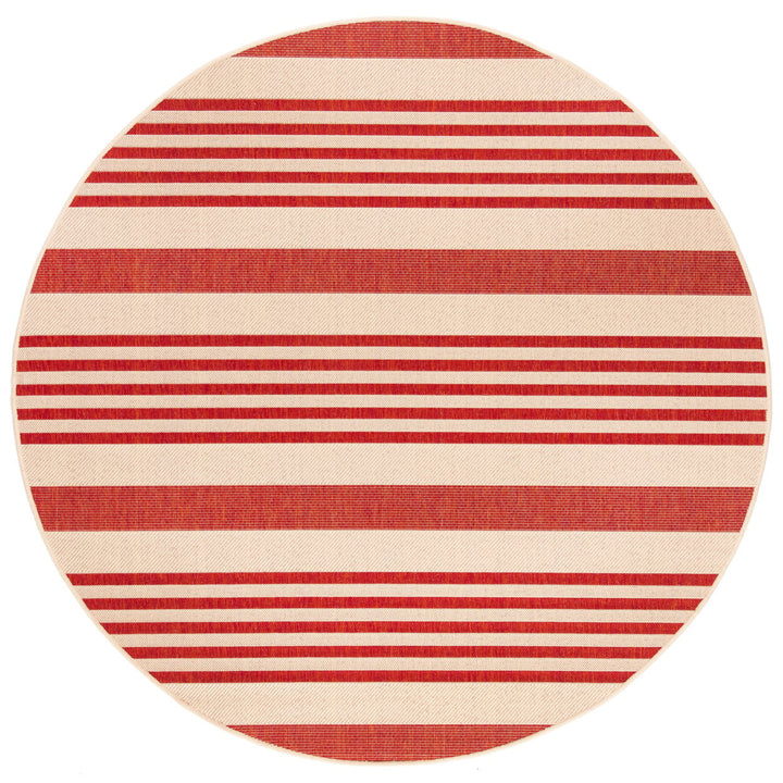 SAFAVIEH Indoor Outdoor BHS222Q Beach House Beige / Red Rug Image 1