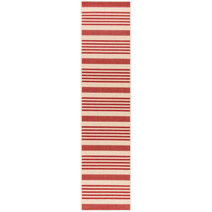 SAFAVIEH Indoor Outdoor BHS222Q Beach House Beige / Red Rug Image 1