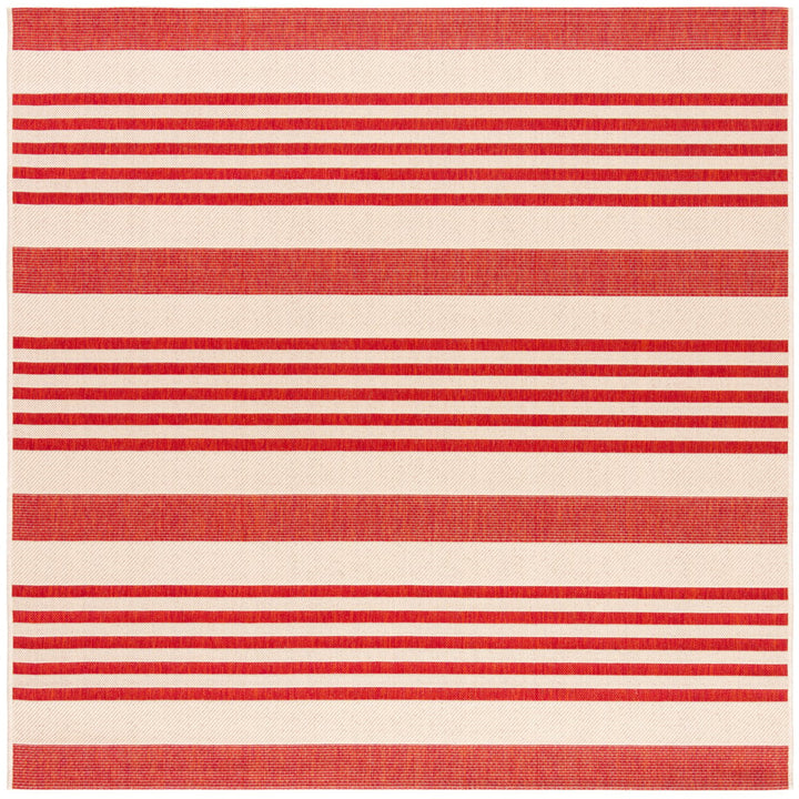 SAFAVIEH Indoor Outdoor BHS222Q Beach House Beige / Red Rug Image 1