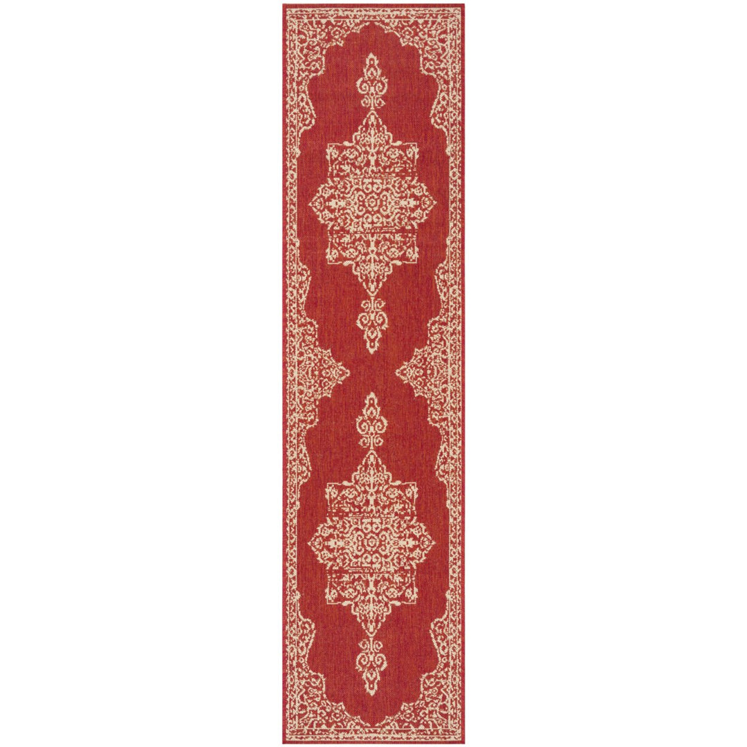 SAFAVIEH Indoor Outdoor BHS180Q Beach House Red / Creme Rug Image 1