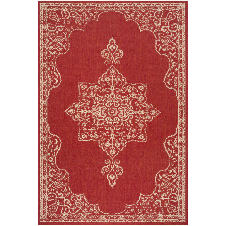 SAFAVIEH Indoor Outdoor BHS180Q Beach House Red / Creme Rug Image 1