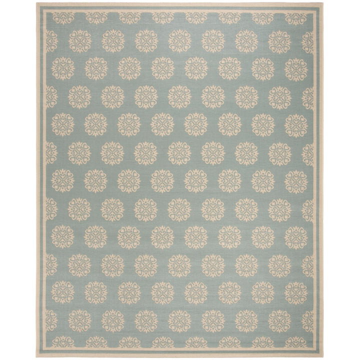 SAFAVIEH Indoor Outdoor BHS181K Beach House Aqua / Cream Rug Image 1