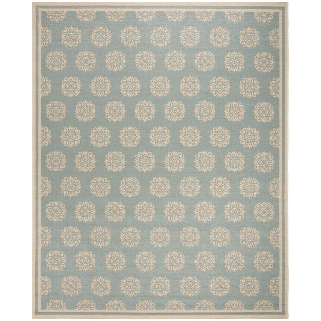 SAFAVIEH Indoor Outdoor BHS181K Beach House Aqua / Cream Rug Image 1