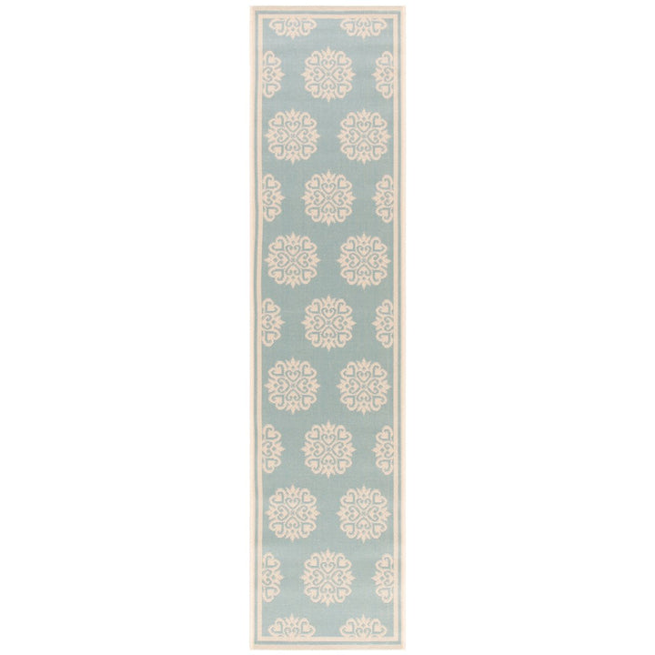 SAFAVIEH Indoor Outdoor BHS181K Beach House Aqua / Cream Rug Image 1