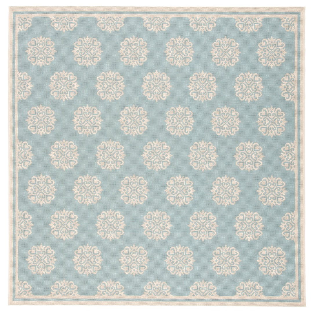 SAFAVIEH Indoor Outdoor BHS181K Beach House Aqua / Cream Rug Image 1