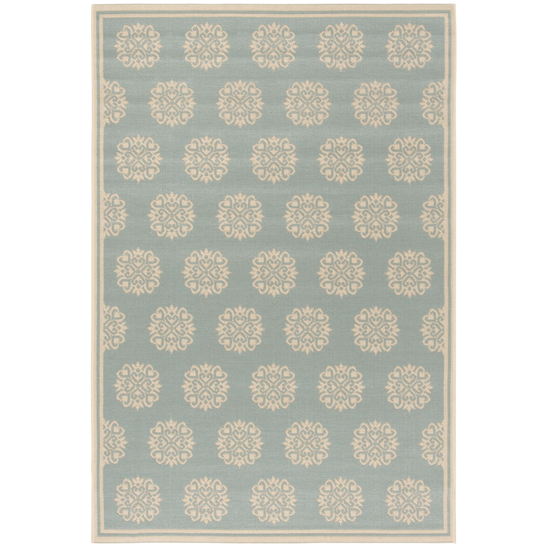 SAFAVIEH Indoor Outdoor BHS181K Beach House Aqua / Cream Rug Image 11