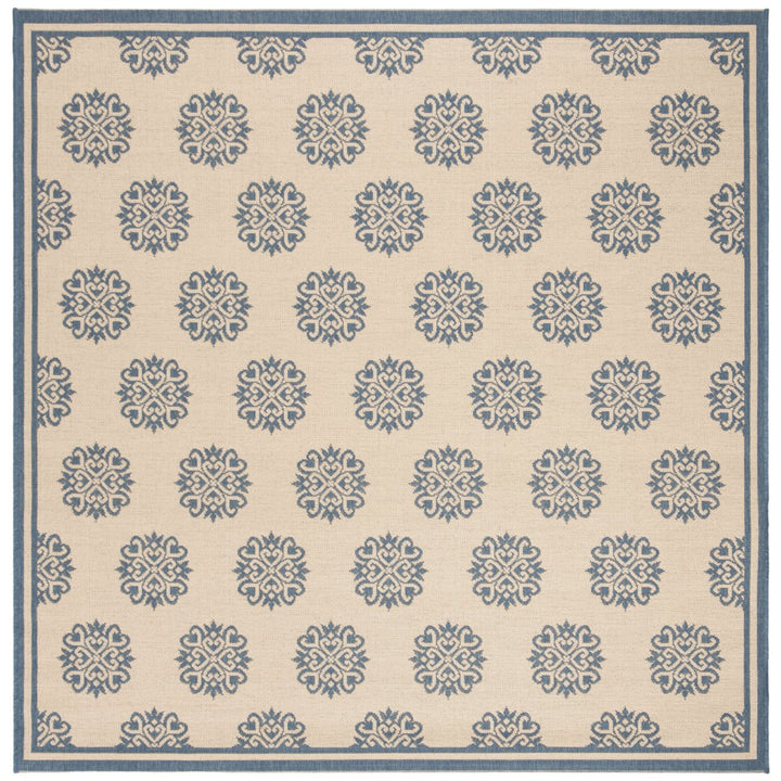 SAFAVIEH Indoor Outdoor BHS181M Beach House Blue / Creme Rug Image 1