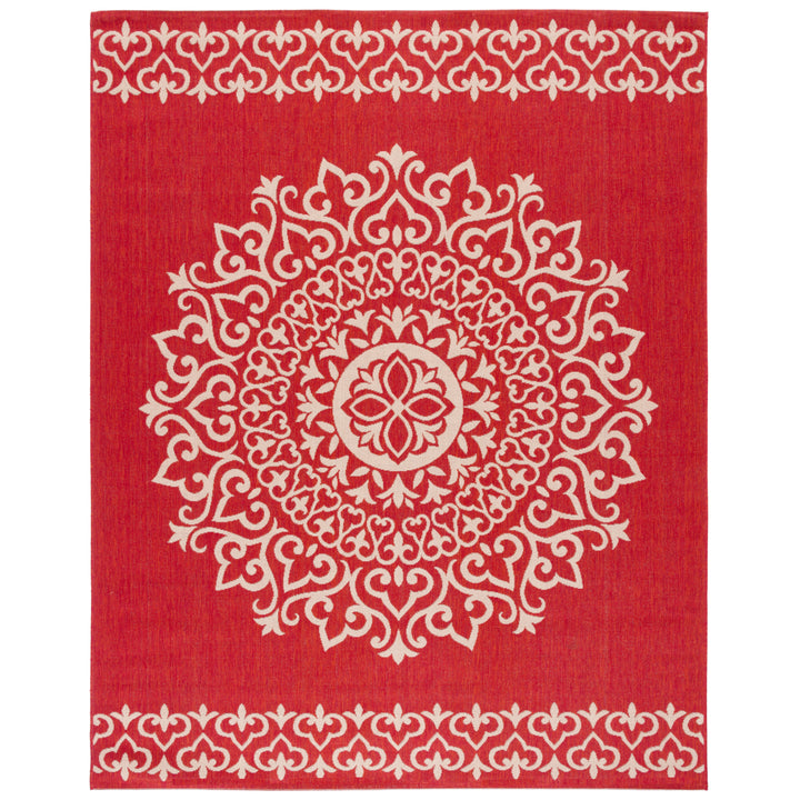 SAFAVIEH Indoor Outdoor BHS183Q Beach House Red / Creme Rug Image 4