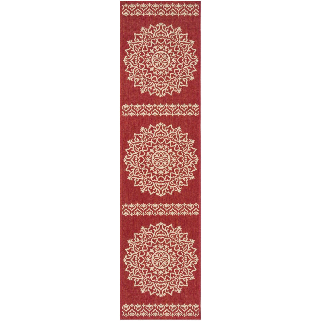 SAFAVIEH Indoor Outdoor BHS183Q Beach House Red / Creme Rug Image 6
