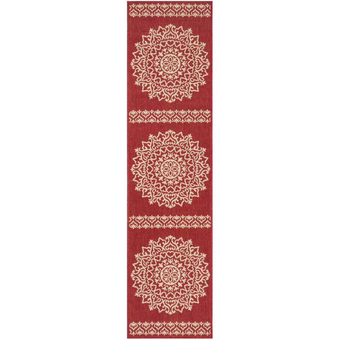 SAFAVIEH Indoor Outdoor BHS183Q Beach House Red / Creme Rug Image 1