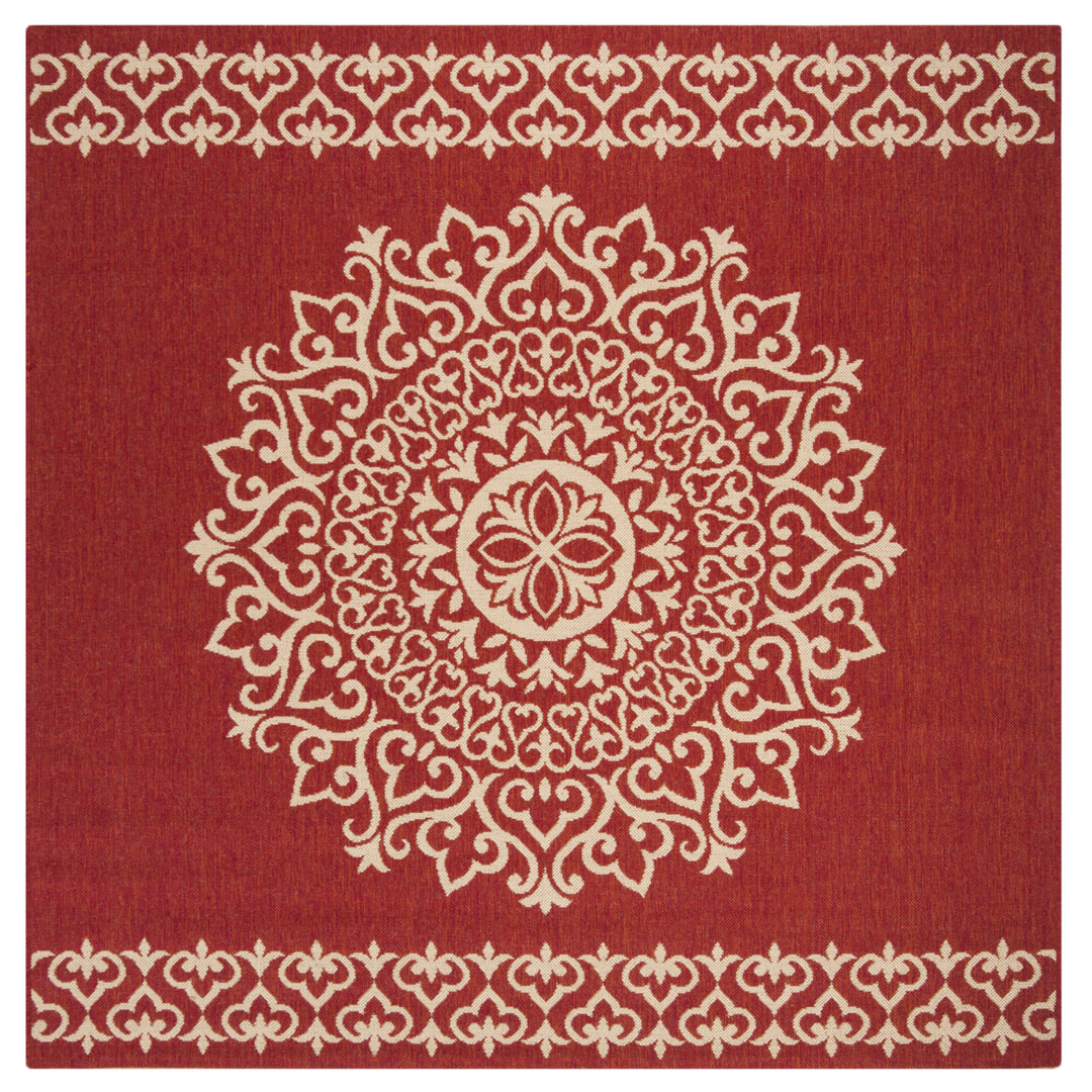 SAFAVIEH Indoor Outdoor BHS183Q Beach House Red / Creme Rug Image 7