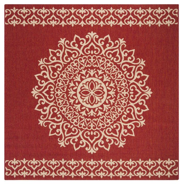 SAFAVIEH Indoor Outdoor BHS183Q Beach House Red / Creme Rug Image 1