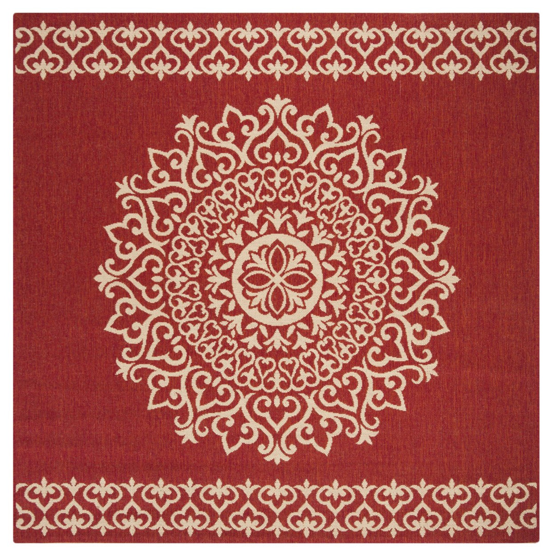 SAFAVIEH Indoor Outdoor BHS183Q Beach House Red / Creme Rug Image 1