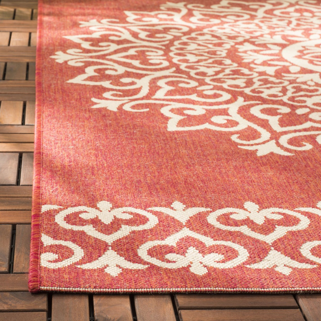 SAFAVIEH Indoor Outdoor BHS183Q Beach House Red / Creme Rug Image 8