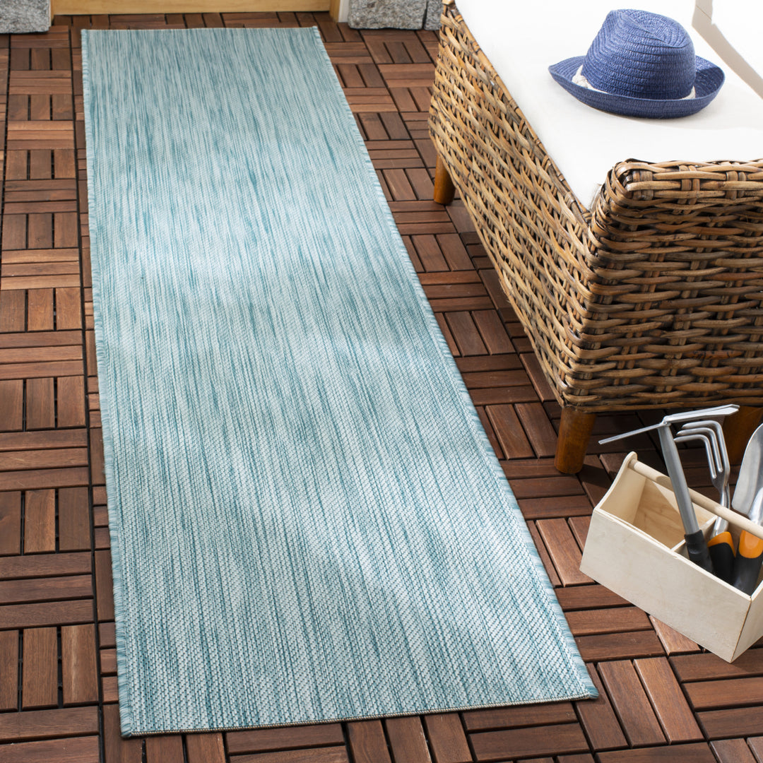 SAFAVIEH Outdoor BHS218J Beach House Collection Aqua Rug Image 1