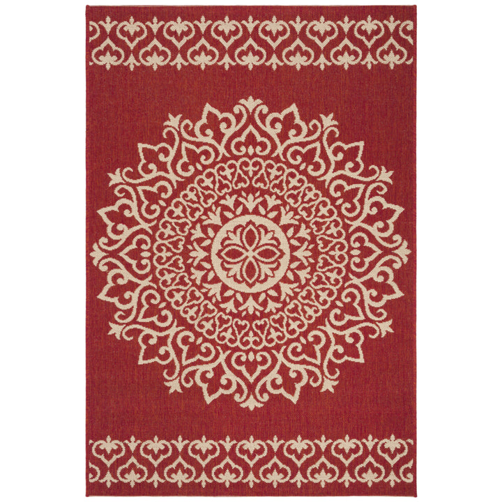 SAFAVIEH Indoor Outdoor BHS183Q Beach House Red / Creme Rug Image 10