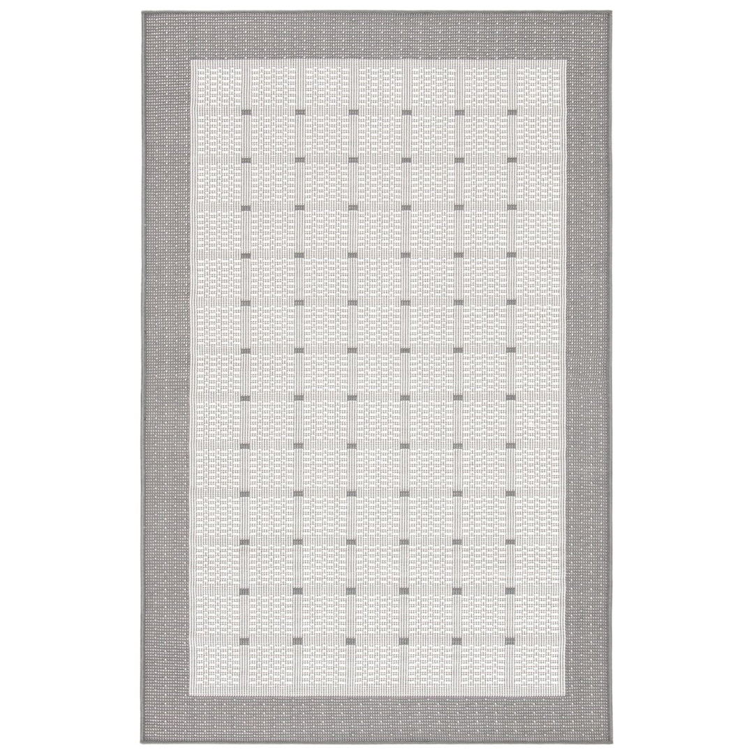 SAFAVIEH Outdoor BMU801F Bermuda Collection Grey / Ivory Rug Image 1