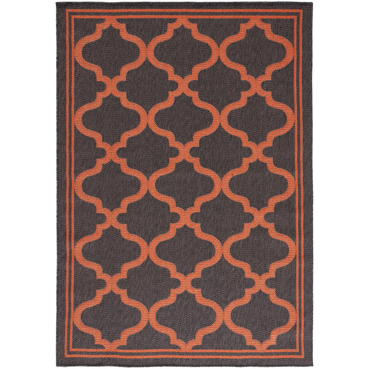 SAFAVIEH Indoor Outdoor BMU810H Bermuda Charcoal / Rust Rug Image 1