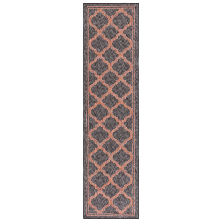 SAFAVIEH Indoor Outdoor BMU810H Bermuda Charcoal / Rust Rug Image 1