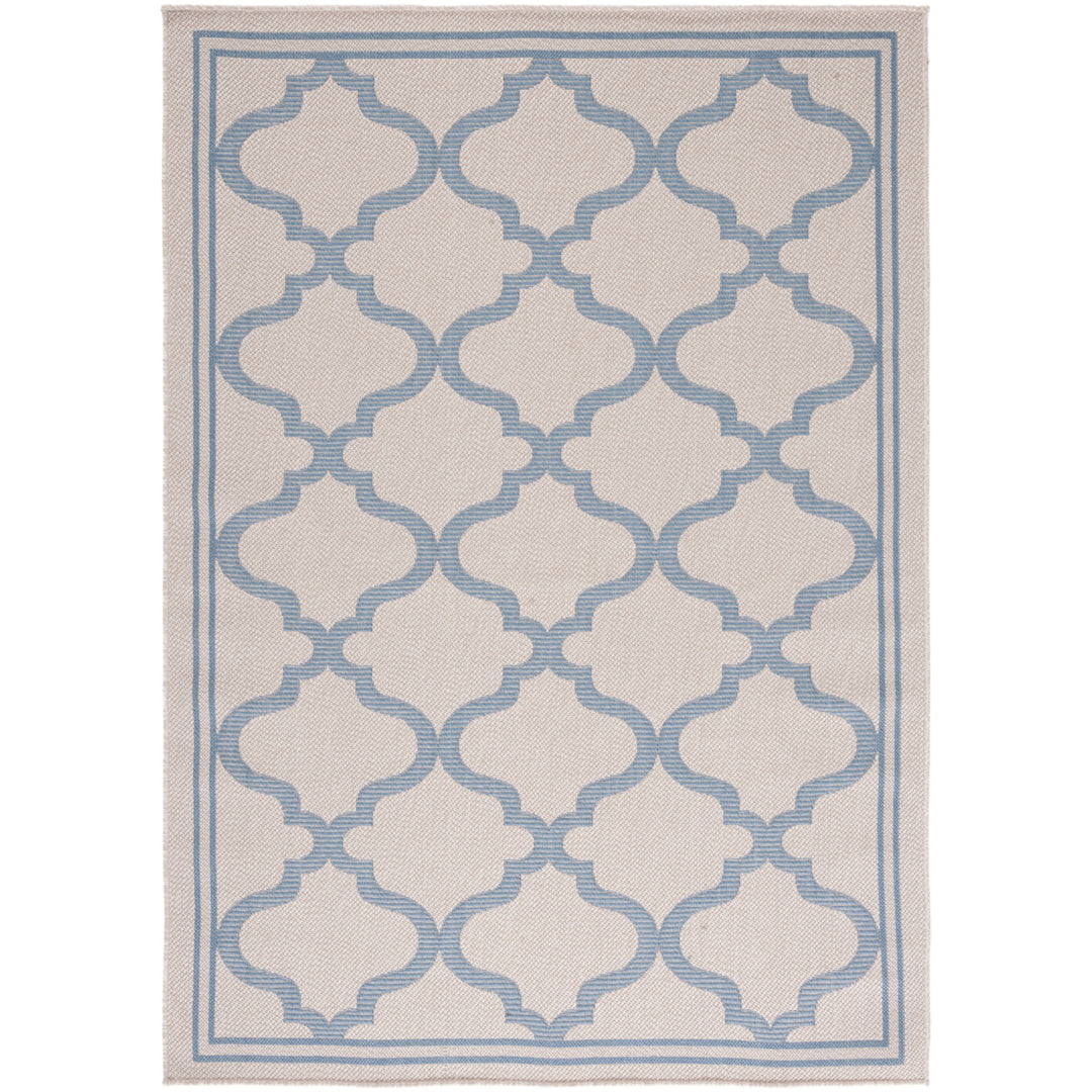 SAFAVIEH Outdoor BMU810L Bermuda Collection Ivory / Blue Rug Image 3