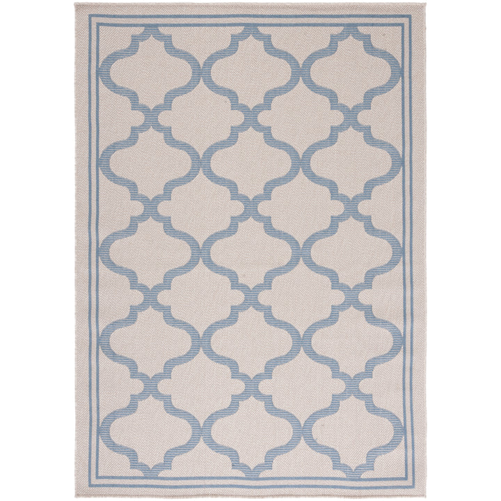 SAFAVIEH Outdoor BMU810L Bermuda Collection Ivory / Blue Rug Image 3
