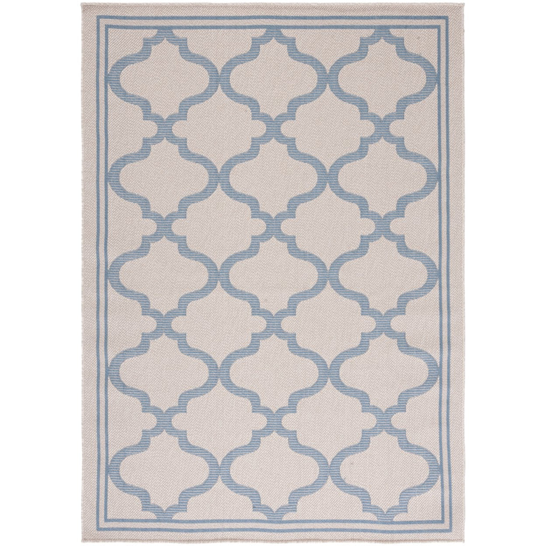 SAFAVIEH Outdoor BMU810L Bermuda Collection Ivory / Blue Rug Image 1