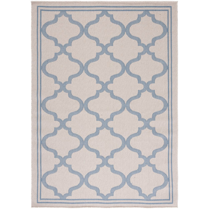 SAFAVIEH Outdoor BMU810L Bermuda Collection Ivory / Blue Rug Image 1