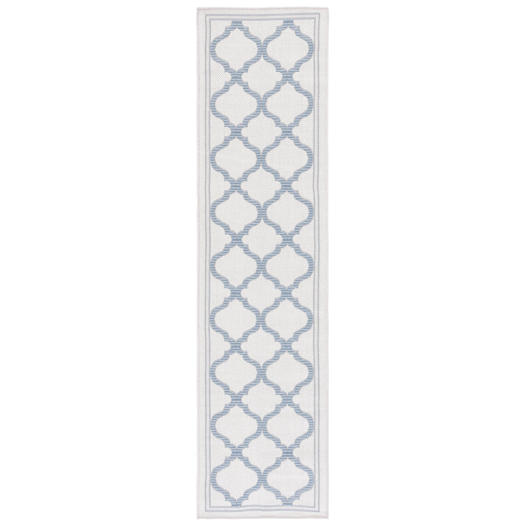 SAFAVIEH Outdoor BMU810L Bermuda Collection Ivory / Blue Rug Image 4