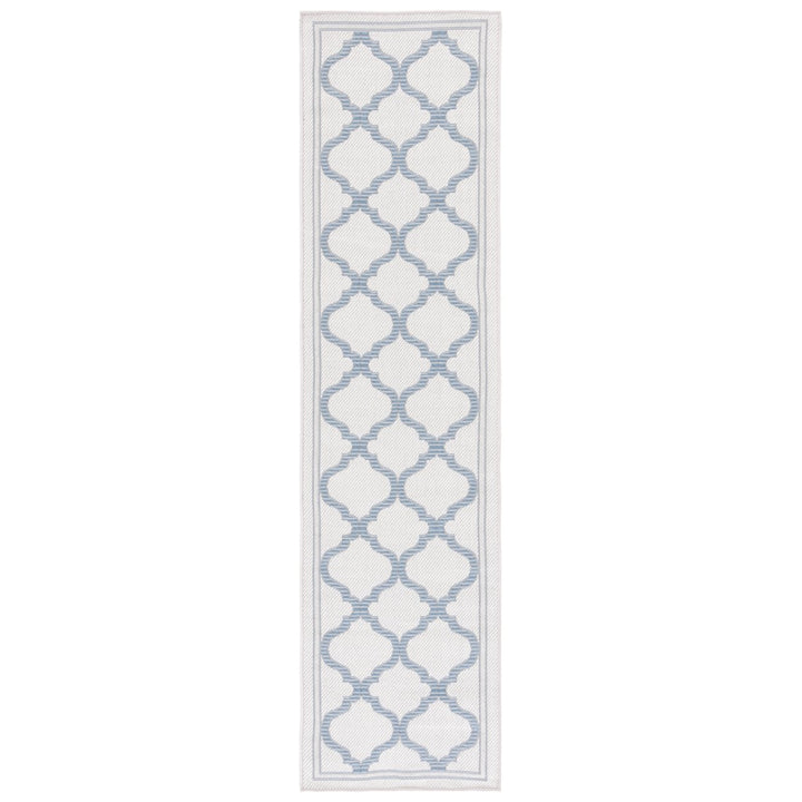 SAFAVIEH Outdoor BMU810L Bermuda Collection Ivory / Blue Rug Image 1