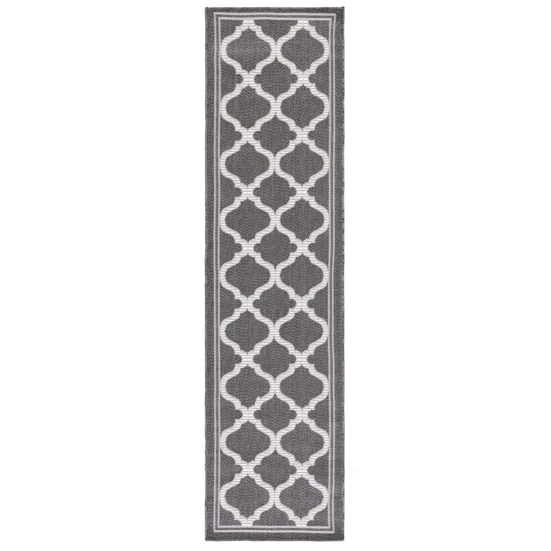 SAFAVIEH Indoor Outdoor BMU810Z Bermuda Charcoal / Ivory Rug Image 1