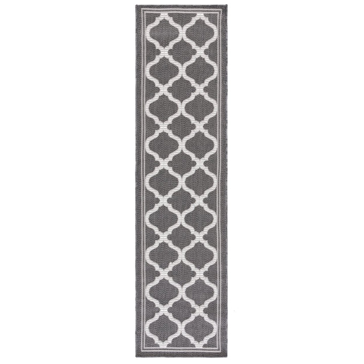 SAFAVIEH Indoor Outdoor BMU810Z Bermuda Charcoal / Ivory Rug Image 1