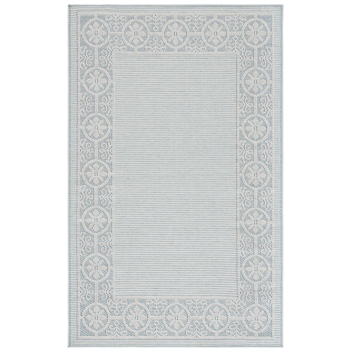 SAFAVIEH Indoor Outdoor BMU815M Bermuda Light Blue / Ivory Rug Image 1