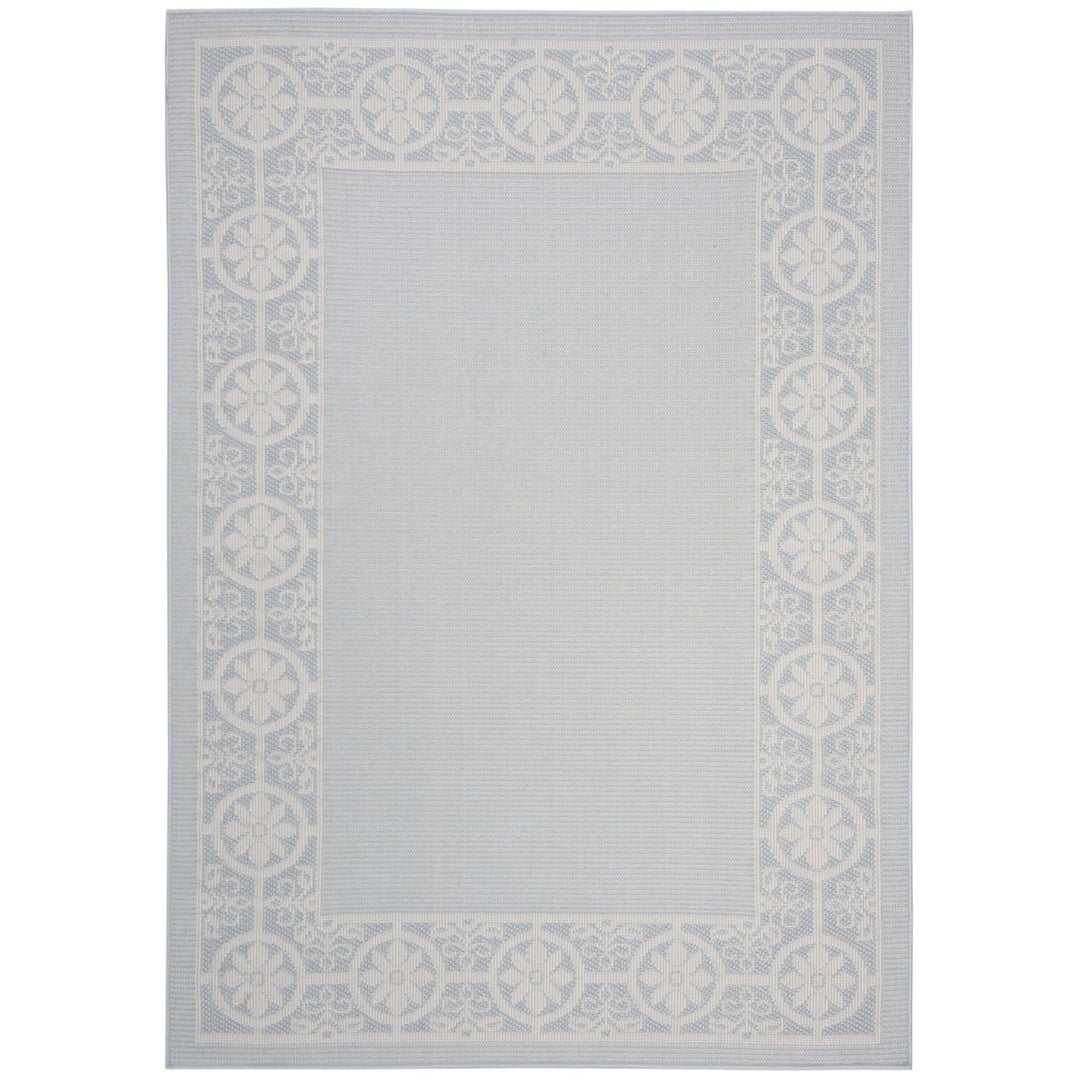 SAFAVIEH Indoor Outdoor BMU815M Bermuda Light Blue / Ivory Rug Image 4