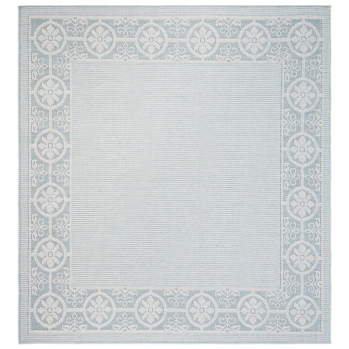 SAFAVIEH Indoor Outdoor BMU815M Bermuda Light Blue / Ivory Rug Image 6