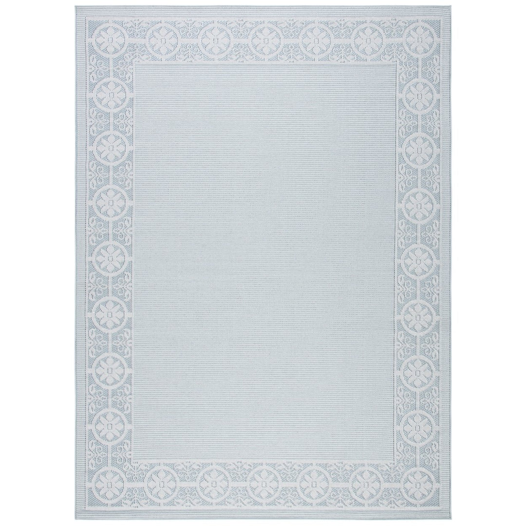 SAFAVIEH Indoor Outdoor BMU815M Bermuda Light Blue / Ivory Rug Image 7