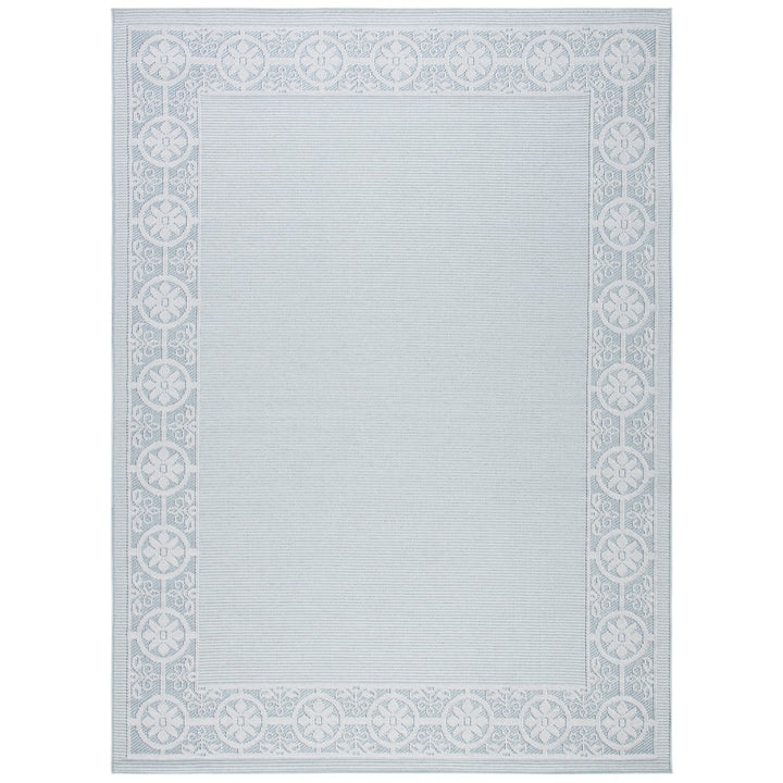 SAFAVIEH Indoor Outdoor BMU815M Bermuda Light Blue / Ivory Rug Image 7