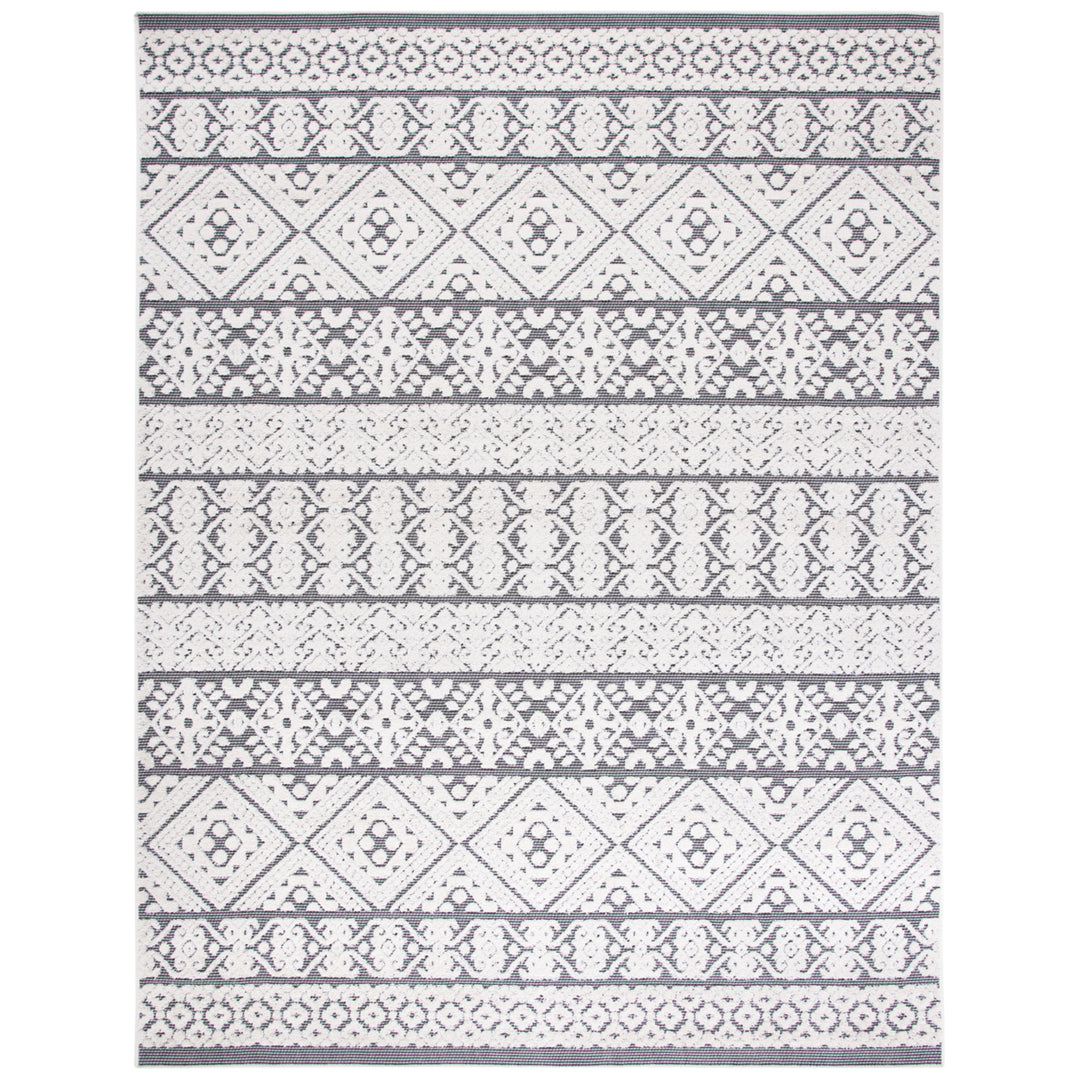 SAFAVIEH Outdoor CBN654A Cabana Collection Ivory / Grey Rug Image 4