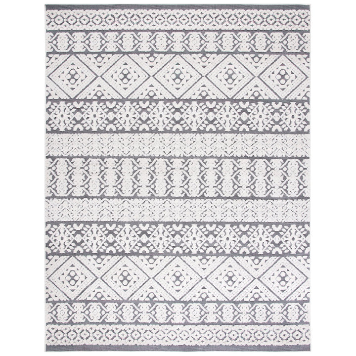 SAFAVIEH Outdoor CBN654A Cabana Collection Ivory / Grey Rug Image 1