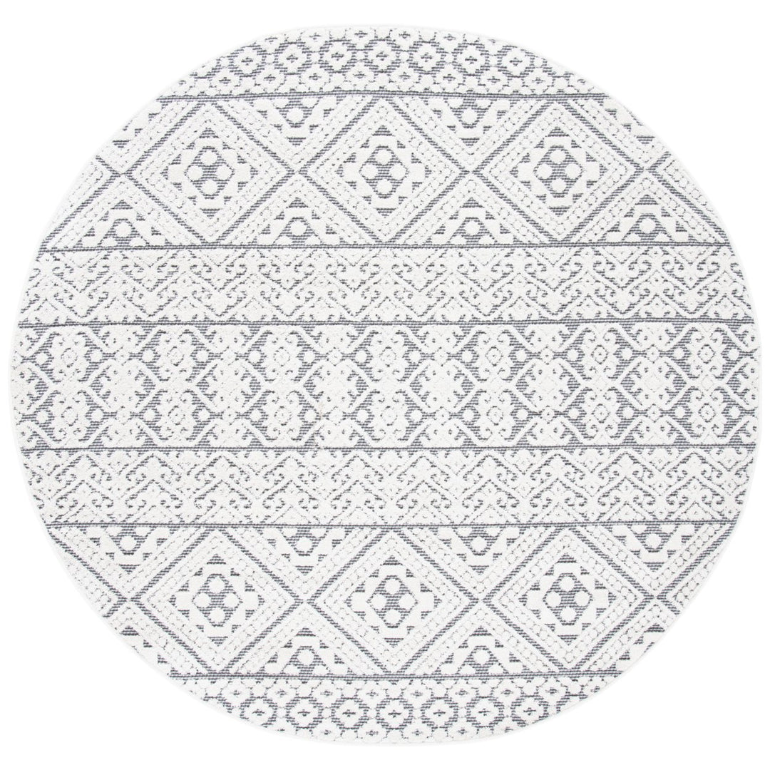 SAFAVIEH Outdoor CBN654A Cabana Collection Ivory / Grey Rug Image 1