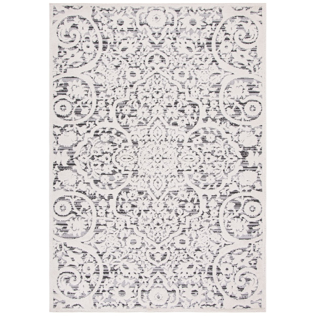 SAFAVIEH Outdoor CBN656A Cabana Collection Ivory / Grey Rug Image 3