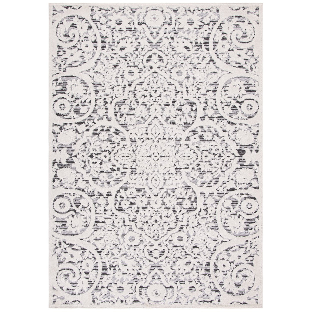 SAFAVIEH Outdoor CBN656A Cabana Collection Ivory / Grey Rug Image 1