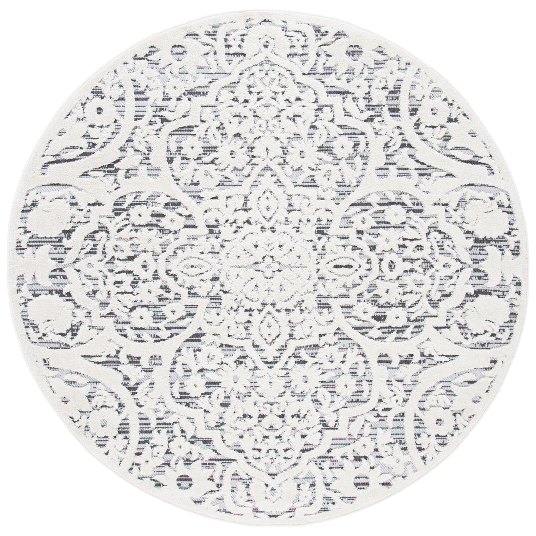 SAFAVIEH Outdoor CBN656A Cabana Collection Ivory / Grey Rug Image 4