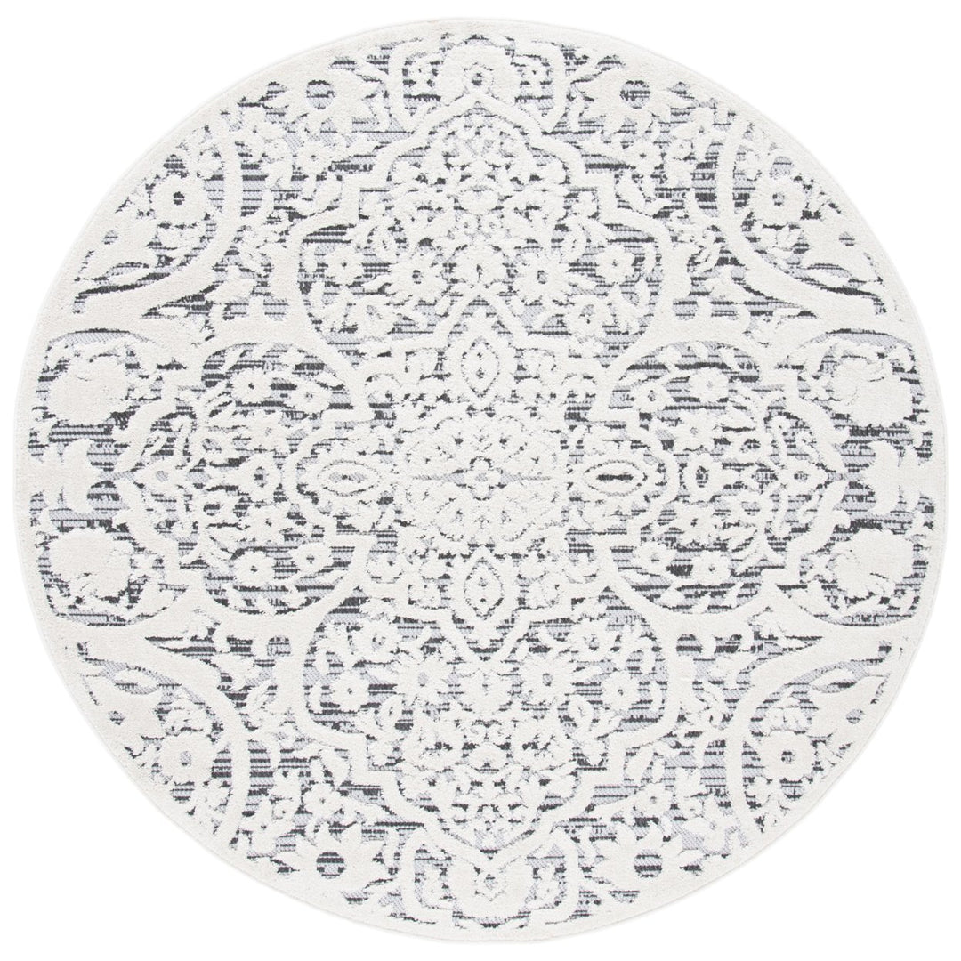 SAFAVIEH Outdoor CBN656A Cabana Collection Ivory / Grey Rug Image 1